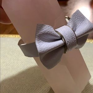 White leather bow bracelet